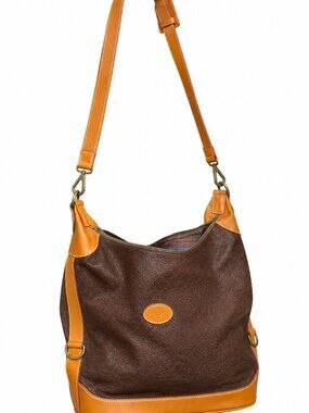 Mulberry Mitzy Large Hobo Crossbody Scotchgrain Brown Tan Shoulder Bag Authentic